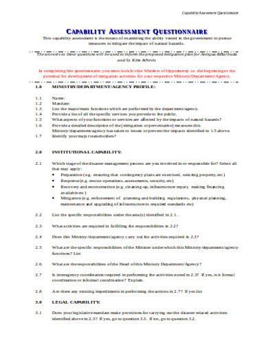 capability need assessment questionnaire