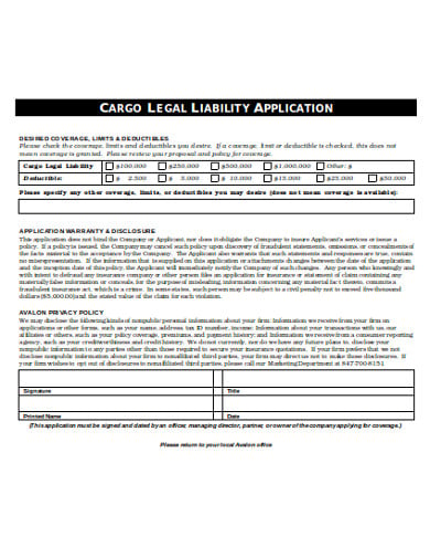 cargo legal liability application