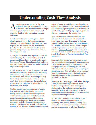 cash flow statement analysis template