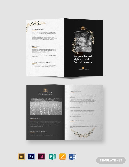 catholic funeral service bi fold brochure