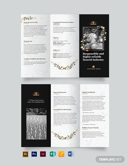 catholic funeral service tri fold brochure
