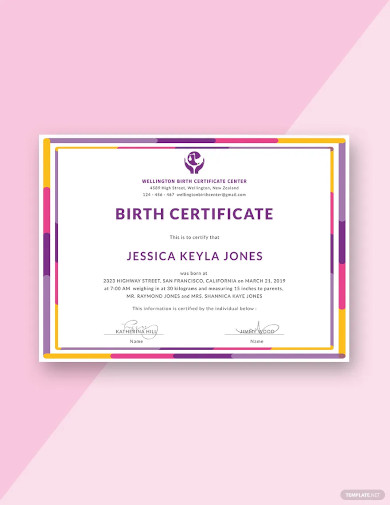 Birth Certificate Template - 50+ Word, PDF, PSD, AI, InDesign Format ...