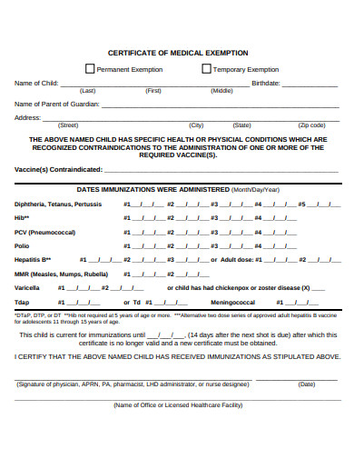 4 Medical Exemption Certificate Templates In PDF 4 Medical Exemption Certificate Templates In PDF