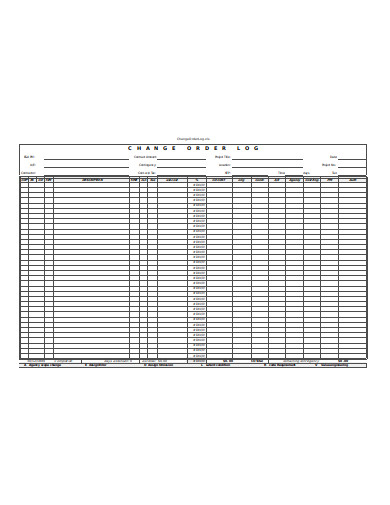 change order log template in xls