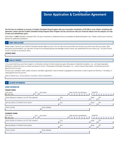 charitable giving fund donor commission form