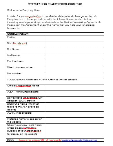 charity agreement template in doc