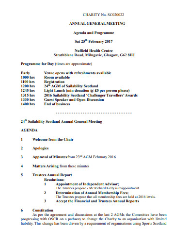 10+ Charity Meeting Agenda Templates in PDF