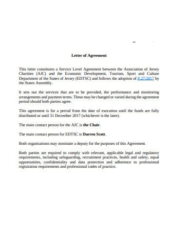 charity association service level agreement