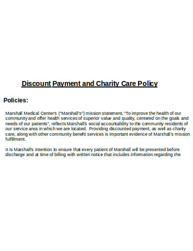 charity-care-discount-pay-policy-template