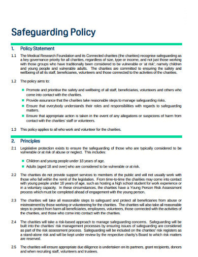 charity commission safeguarding statement policy