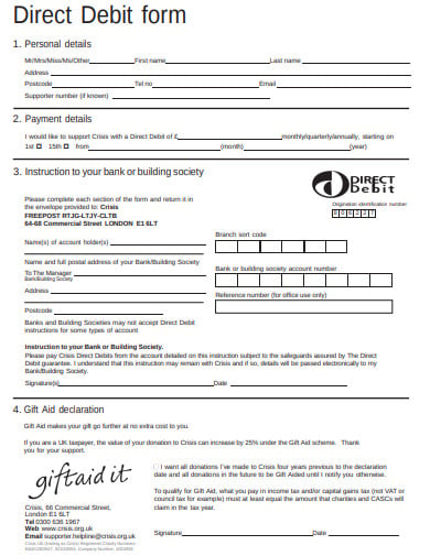 charity-direct-debit-form-template