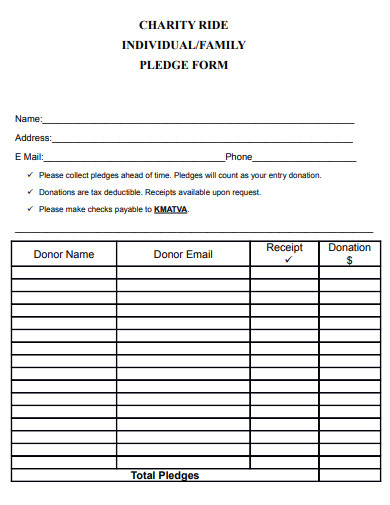 10 Charity Pledge Form Templates In Pdf Doc