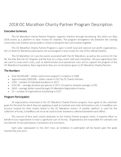 charity marathon program template