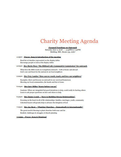 charity meeting agenda template