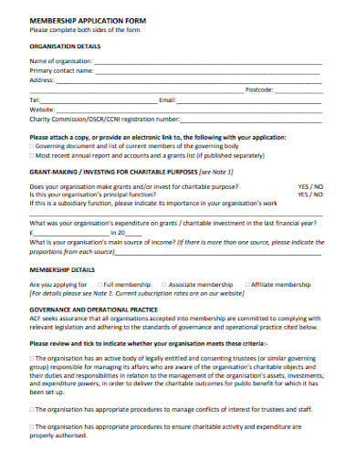 charity-membership-application-form