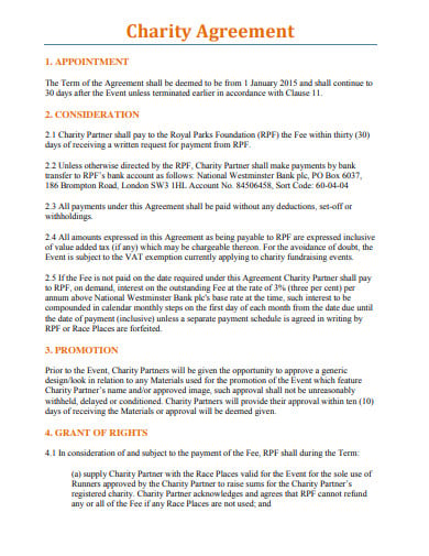 charity partnership agreement example