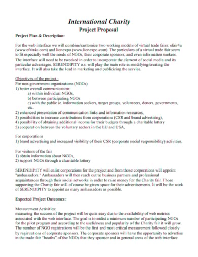 charity project plan proposal template