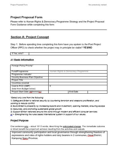 charity project proposal form template