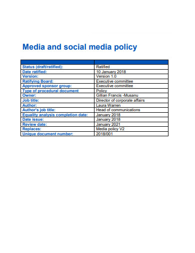 Social Media Policy Examples For Nonprofits