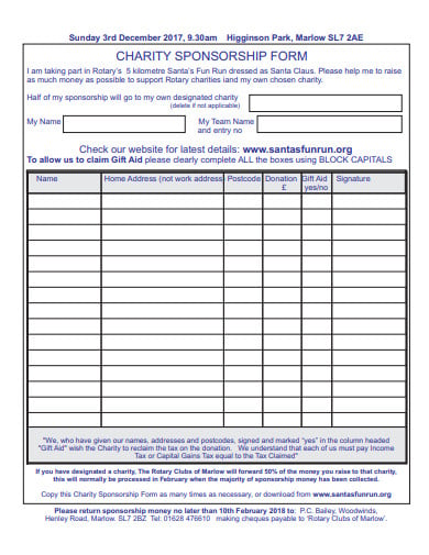 charity-sponsorship-form-template