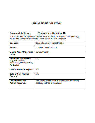 charity trust fundraising strategy