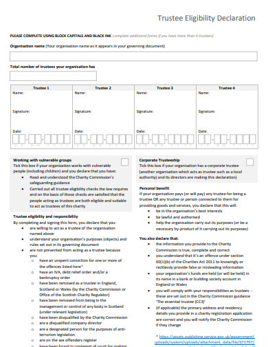 charity-trustee-declaration-of-eligibility-form-template