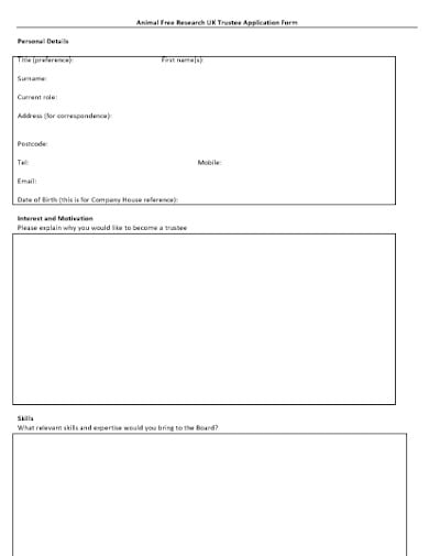 charity-work-trustee-application-form-template
