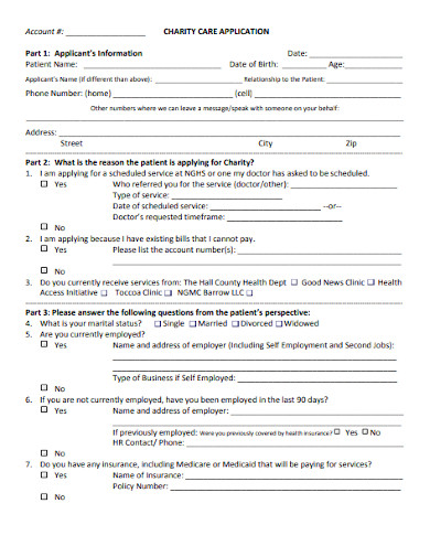 10+ Charity Care Application Form Templates in PDF