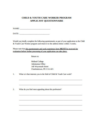 child-questionnaire-work-program-template