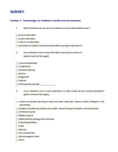 children health and environment survey