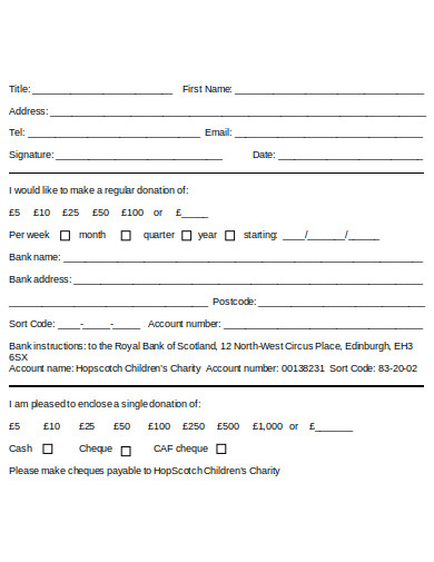 10+ Charity Direct Debit Form Templates in PDF | DOC