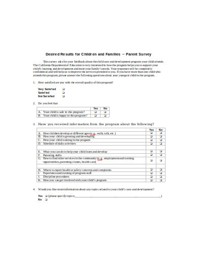 20+ Parent Survey Templates in Google Docs | Word | Pages | PDF | Free ...