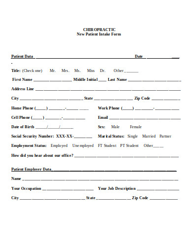 20 Free Patient Intake Form Templates