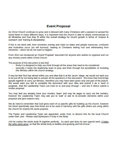 11+ Church Event Proposal Templates in PDF | DOC