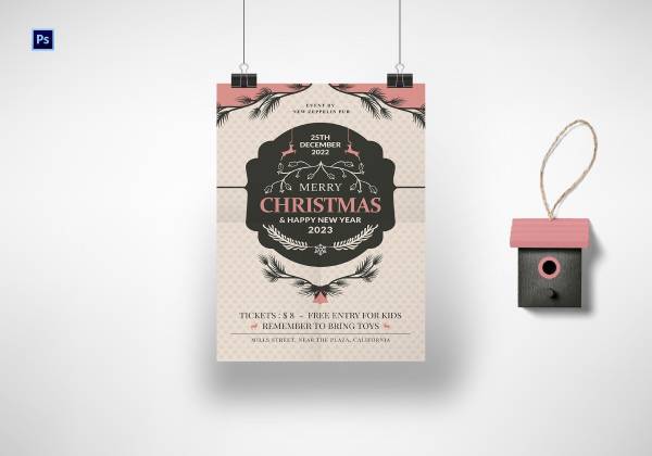 christmas party invitation poster template 1