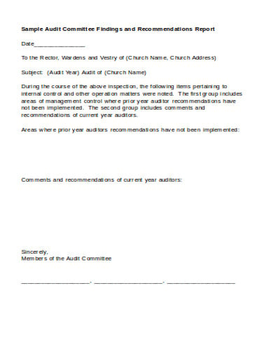 church-audit-committee-report