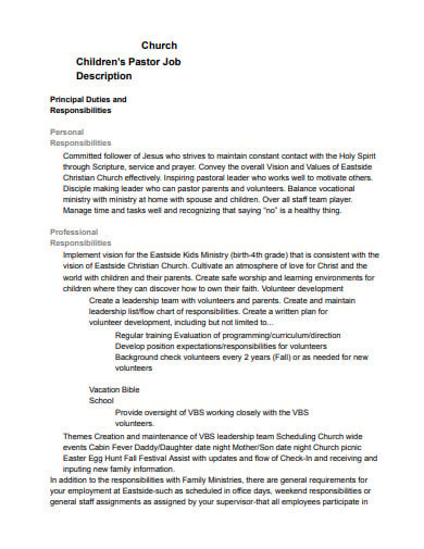 10+ Church Volunteer Job Description Templates in DOC | PDF