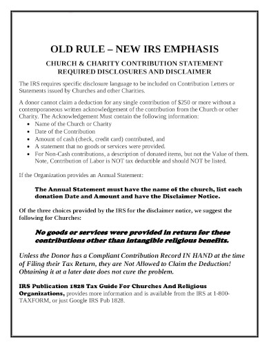 10 Church Contribution Statement Templates In PDF 10 Church Contribution Statement Templates In PDF