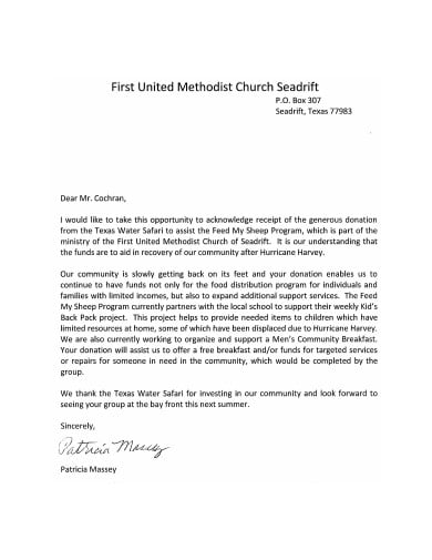 church donation letter in pdf
