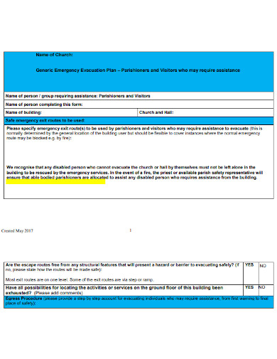 5+ Church Evacuation Plan Templates in PDF