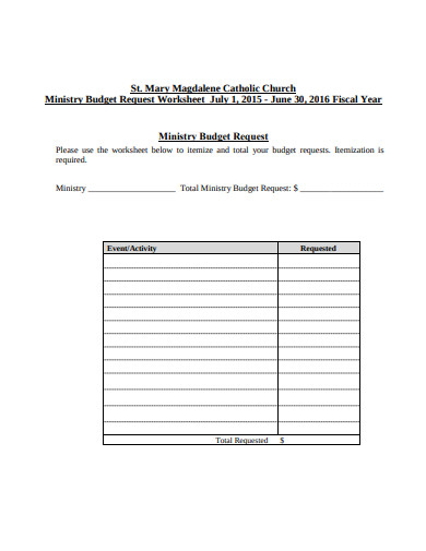 church event budget worksheet template