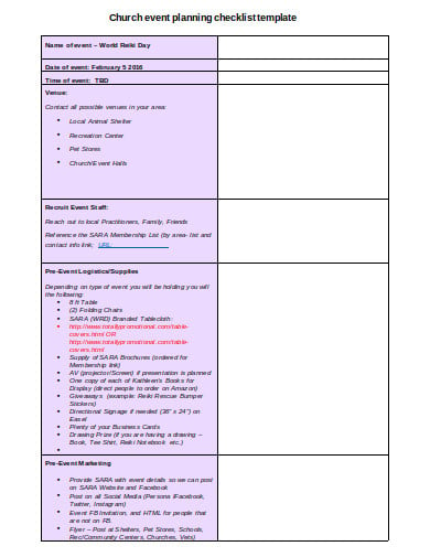 church event planning checklist format