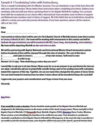 church fundraising letter template in doc