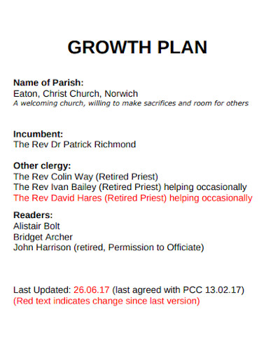 church growth plan sample