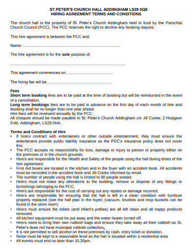 church-hall-hire-agreement-conditions