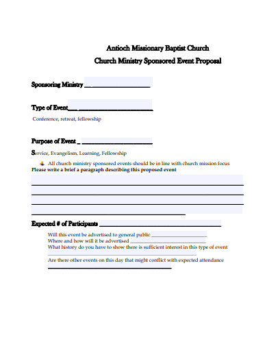 11  Church Event Proposal Templates in PDF DOC