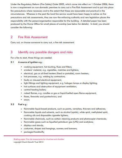 church office fire risk assessment template