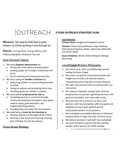 community outreach business plan