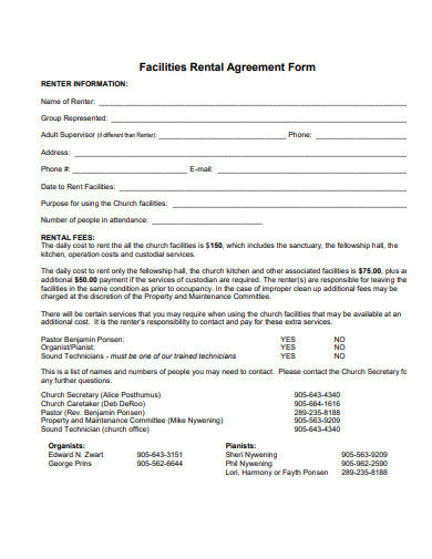 10  Church Rental Agreement Templates in PDF DOC