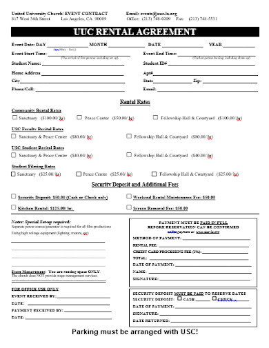 10  Church Rental Agreement Templates in PDF DOC